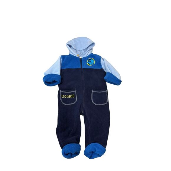 Sesame Street Cookie Monster 18 Months Baby Winter Outerwear Snowsuit Fleece - Picture 1 of 5